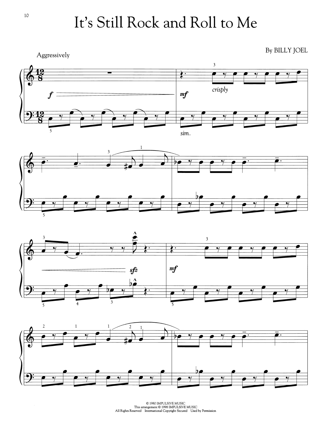 Billy Joel It's Still Rock And Roll To Me (arr. Phillip Keveren) sheet music notes and chords arranged for Easy Piano Solo