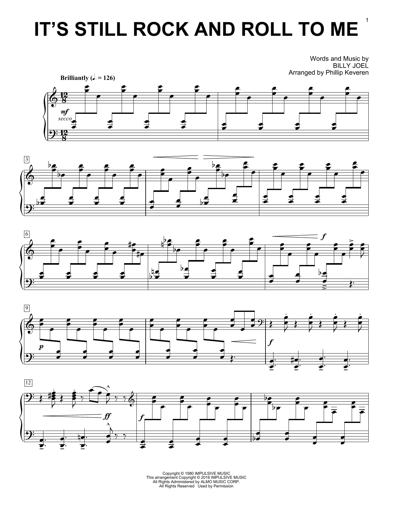 Billy Joel It's Still Rock And Roll To Me [Classical version] (arr. Phillip Keveren) sheet music notes and chords arranged for Piano Solo