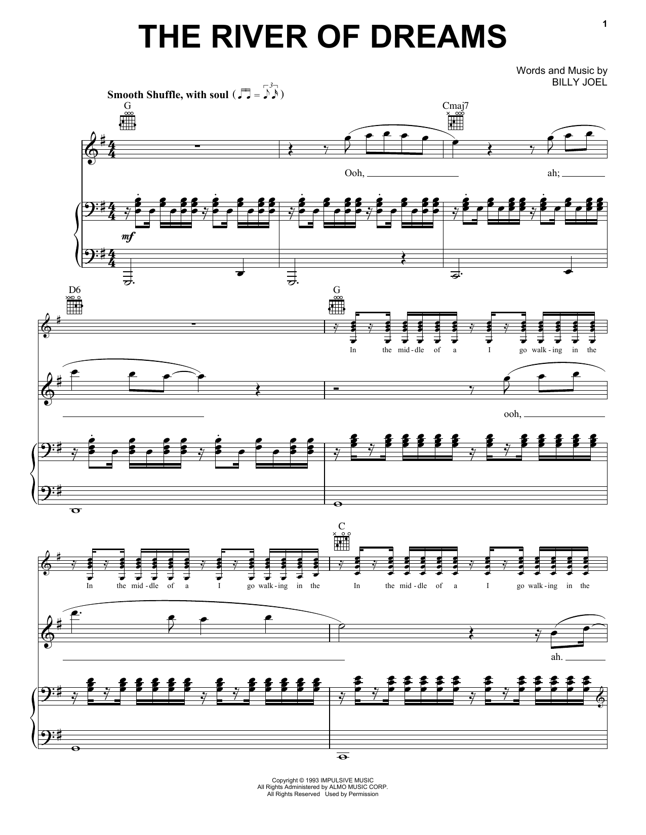 Billy Joel The River Of Dreams sheet music notes and chords arranged for Keyboard Transcription