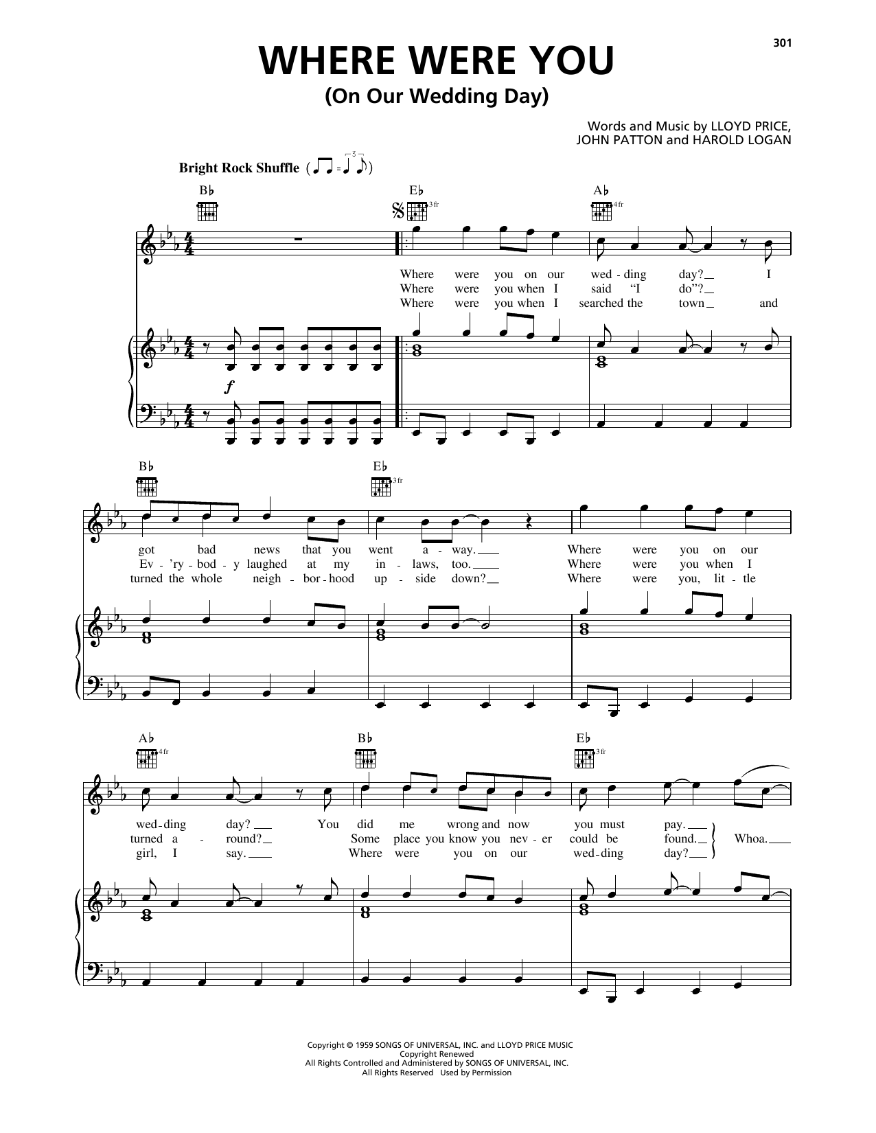 Billy Joel Where Were You (On Our Wedding Day) sheet music notes and chords arranged for Piano, Vocal & Guitar Chords (Right-Hand Melody)