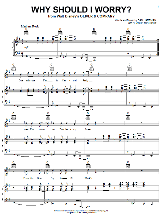 Billy Joel Why Should I Worry? sheet music notes and chords arranged for Piano, Vocal & Guitar Chords (Right-Hand Melody)