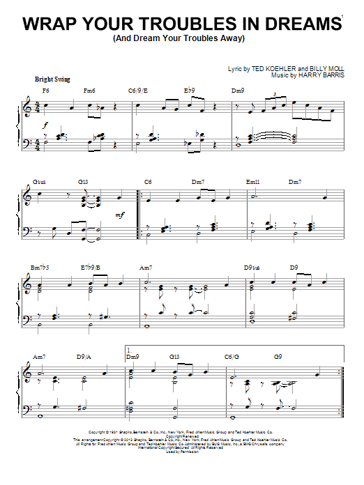 Billy Moll Wrap Your Troubles In Dreams (And Dream Your Troubles Away) [Jazz version] (arr. Brent Edstrom) sheet music notes and chords arranged for Piano Solo