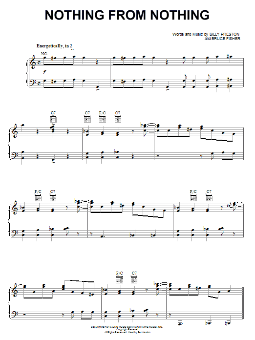 Billy Preston Nothing From Nothing sheet music notes and chords arranged for Easy Piano