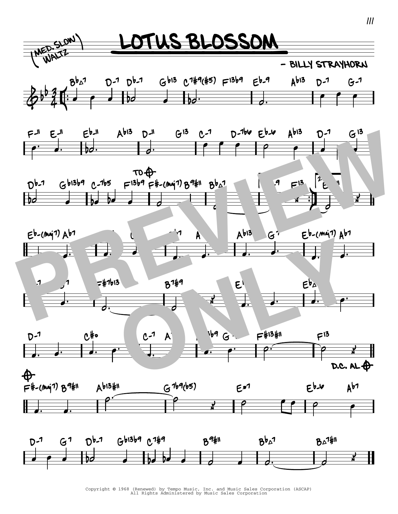 Billy Strayhorn Lotus Blossom (arr. David Hazeltine) sheet music notes and chords arranged for Real Book – Enhanced Chords