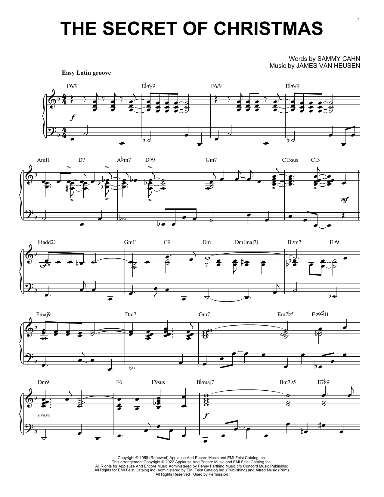 Bing Crosby The Secret Of Christmas [Jazz version] (arr. Brent Edstrom) sheet music notes and chords arranged for Piano Solo