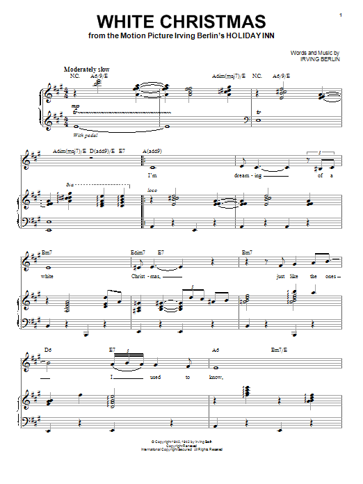 Bing Crosby White Christmas sheet music notes and chords arranged for TTBB Choir