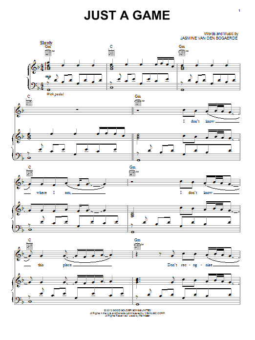 Birdy Just A Game sheet music notes and chords arranged for Guitar Tab