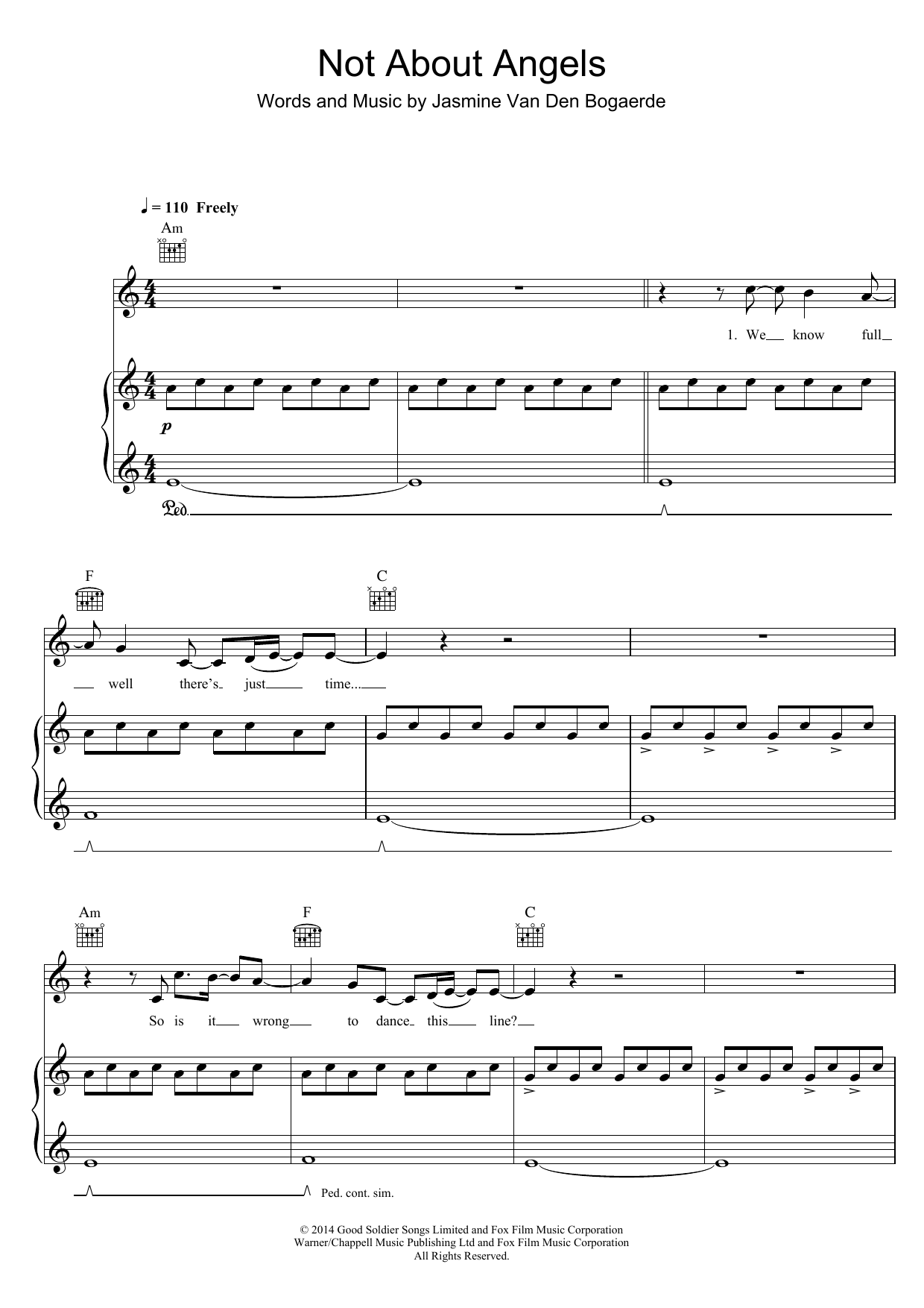 Birdy Not About Angels sheet music notes and chords arranged for Piano Solo