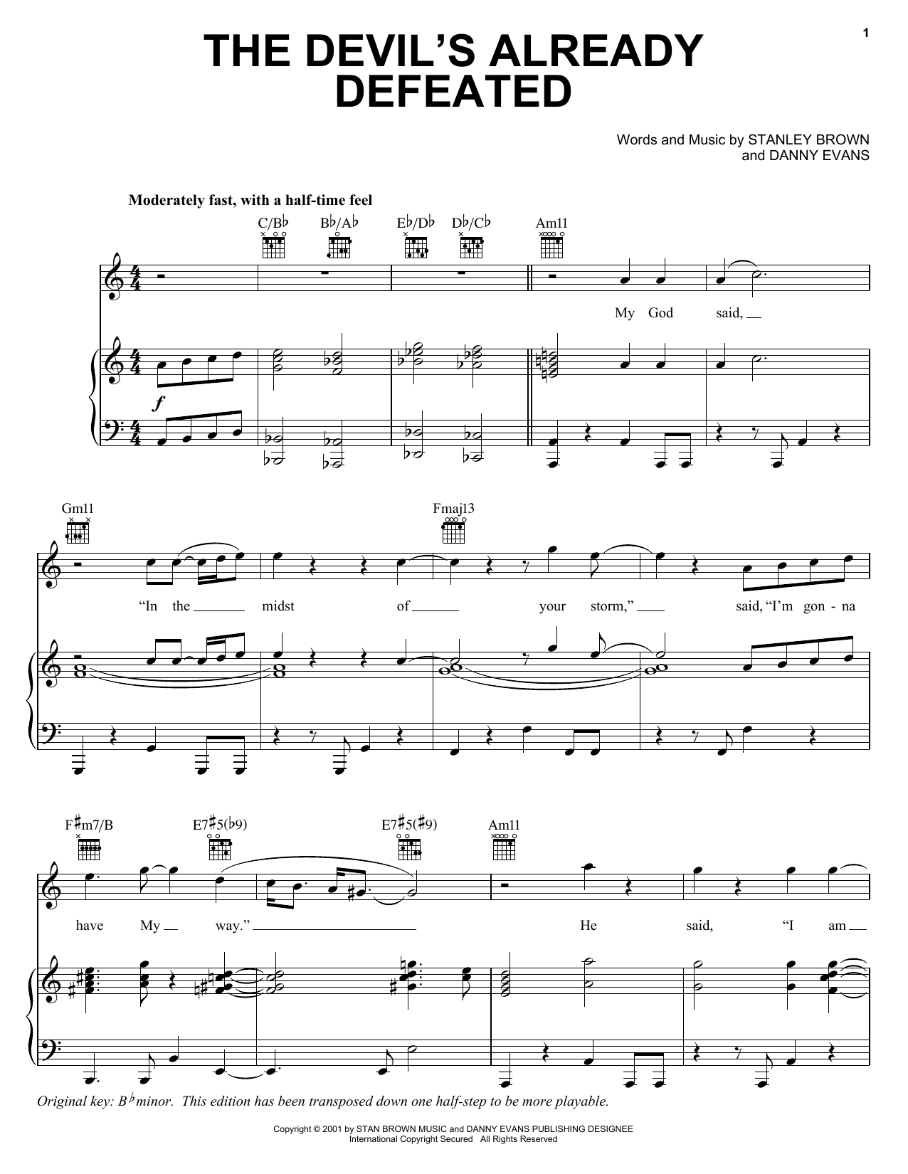 Bishop T.D. Jakes & The Potter's House Mass Choir The Devil's Already Defeated sheet music notes and chords arranged for Piano, Vocal & Guitar Chords (Right-Hand Melody)