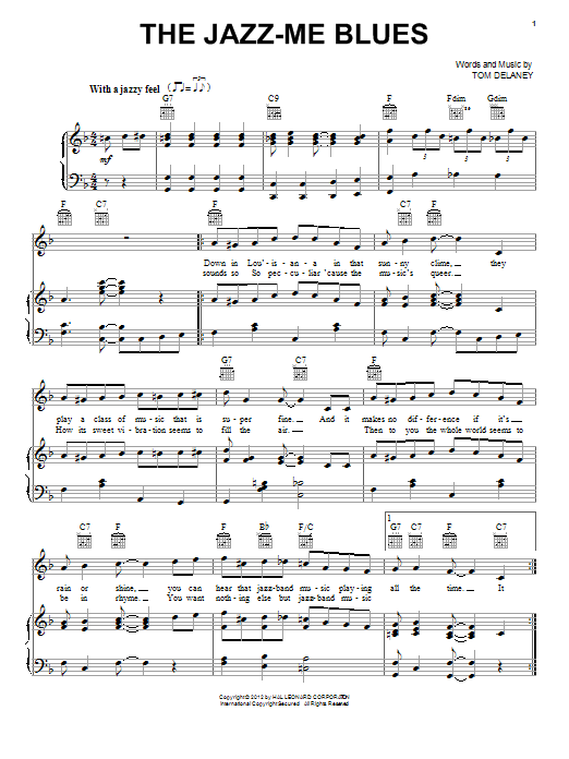 Bix Beiderbecke The Jazz-Me Blues sheet music notes and chords arranged for Piano, Vocal & Guitar Chords (Right-Hand Melody)