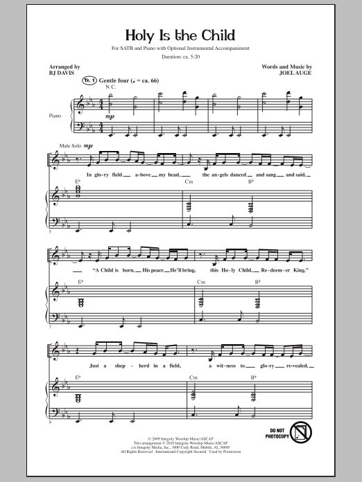 BJ Davis Holy Is The Child sheet music notes and chords arranged for SATB Choir