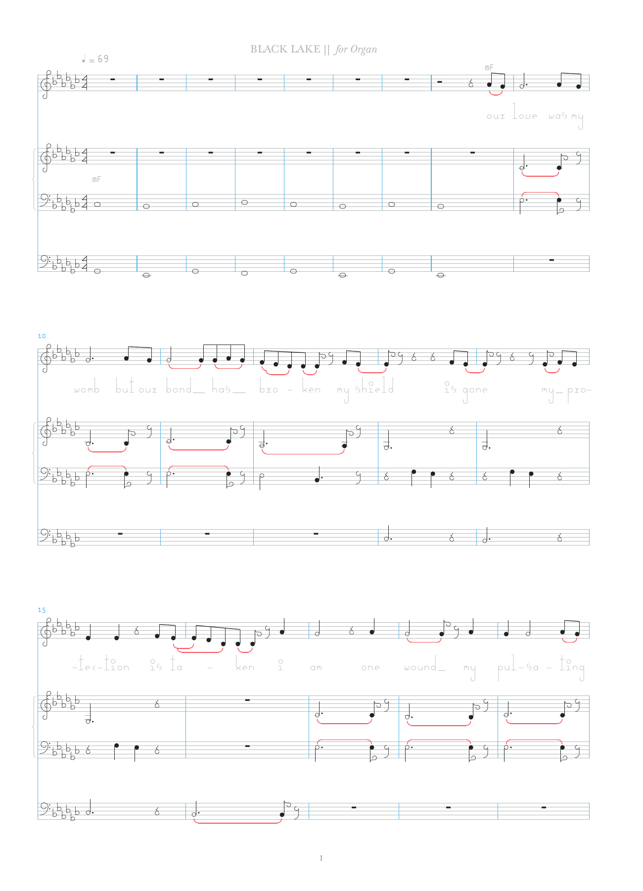 Bjork Black Lake sheet music notes and chords arranged for Organ