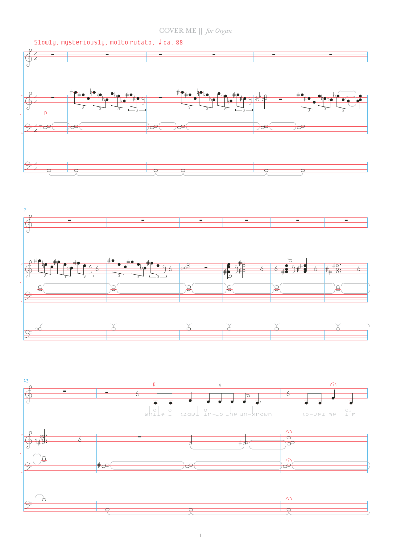 Bjork Cover Me sheet music notes and chords arranged for Organ