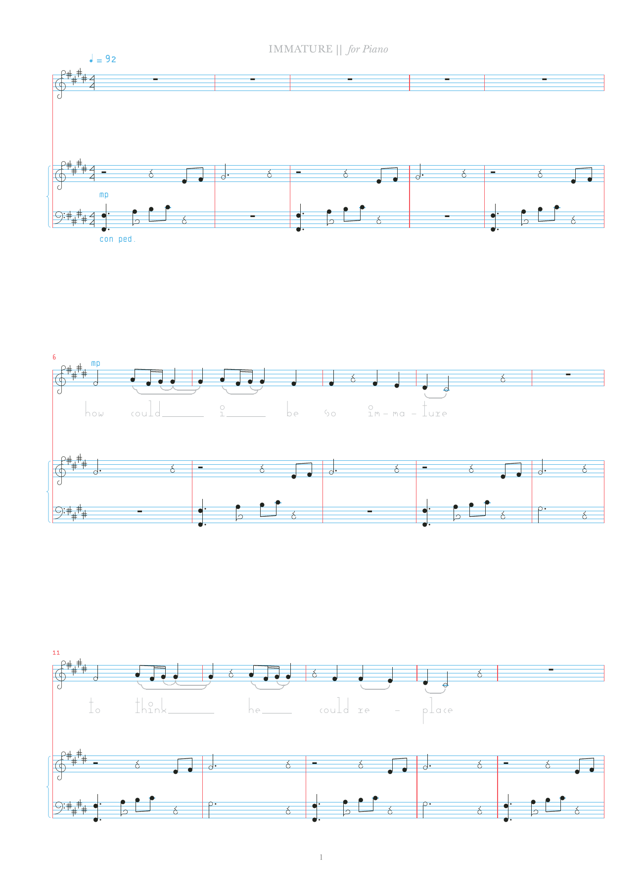 Bjork Immature sheet music notes and chords arranged for Piano & Vocal