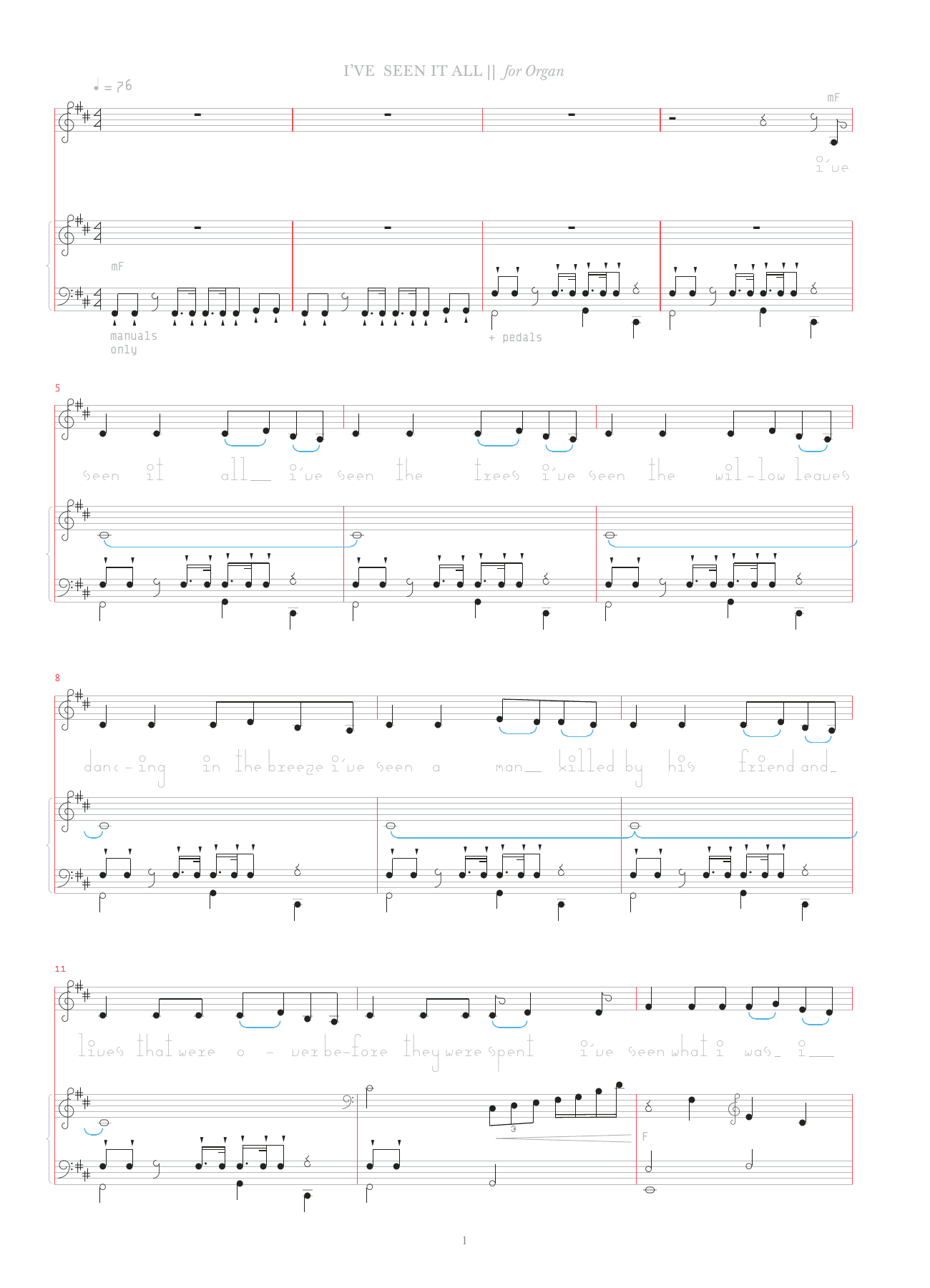 Bjork I've Seen It All sheet music notes and chords arranged for Organ