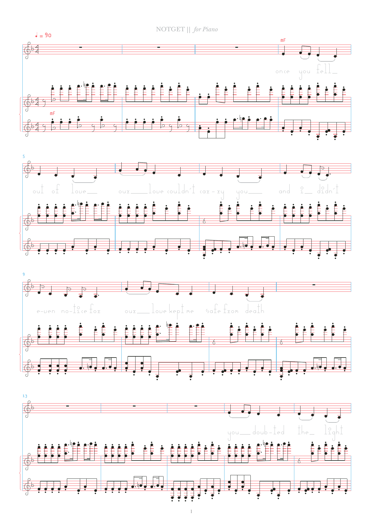 Bjork Notget sheet music notes and chords arranged for Piano & Vocal