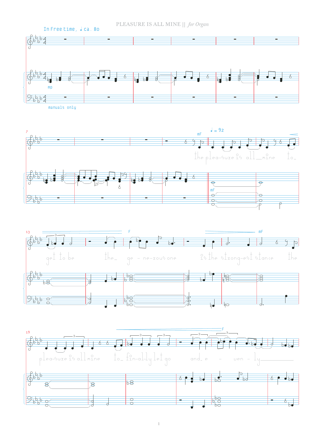 Bjork Pleasure Is All Mine sheet music notes and chords arranged for Organ