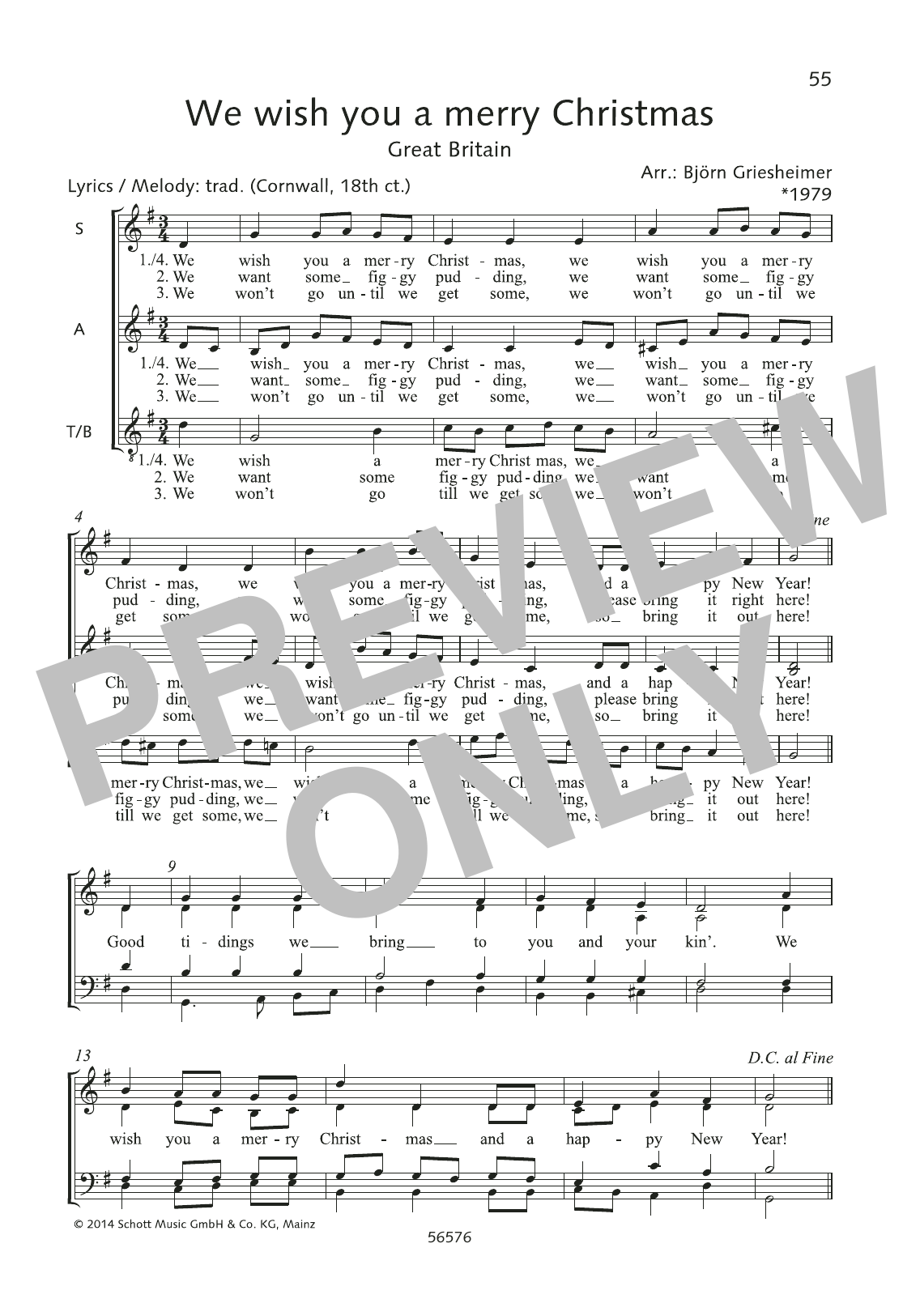 Björn Griesheimer We Wish You A Merry Christmas sheet music notes and chords arranged for SATB Choir