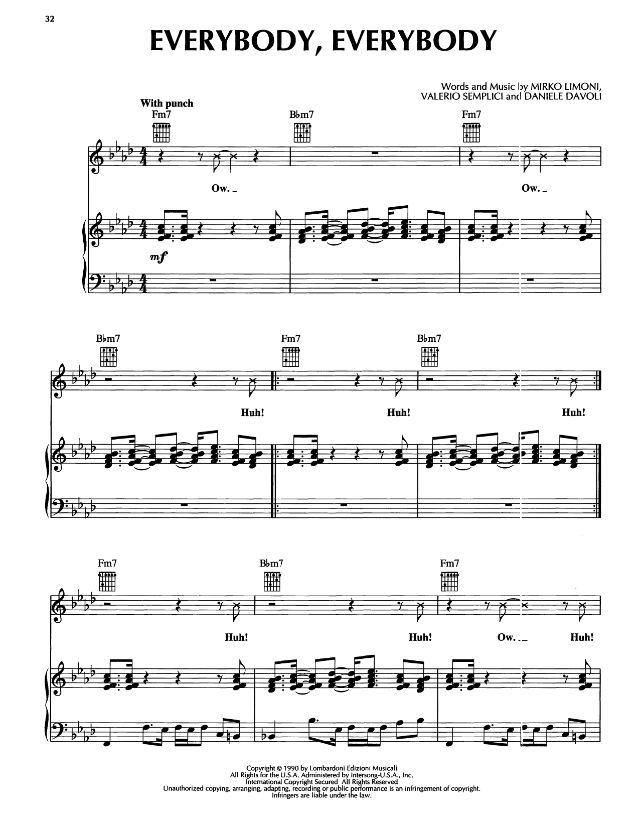 Black Box Everybody, Everybody sheet music notes and chords arranged for Piano, Vocal & Guitar Chords (Right-Hand Melody)