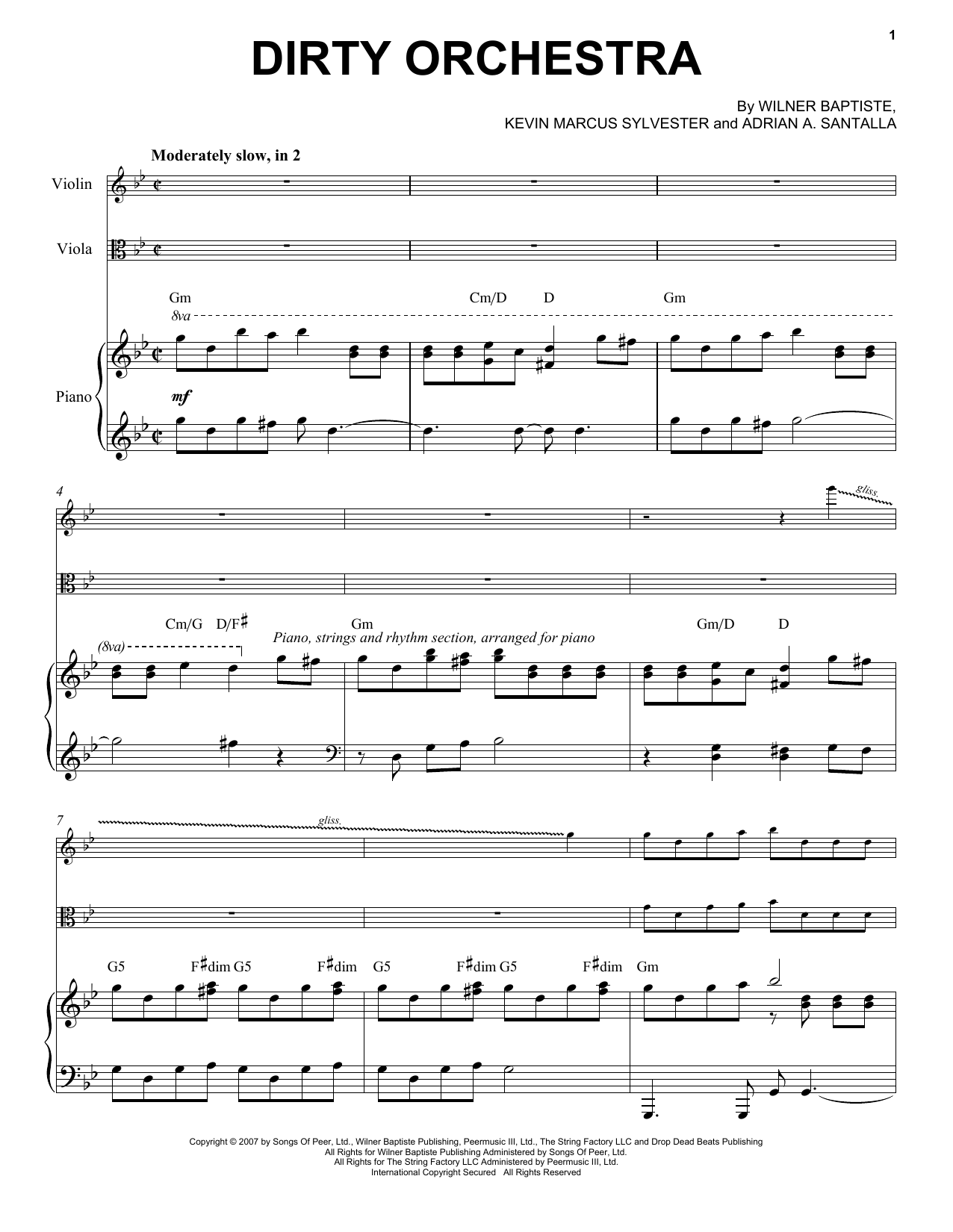 Black Violin Dirty Orchestra sheet music notes and chords arranged for Instrumental Duet and Piano