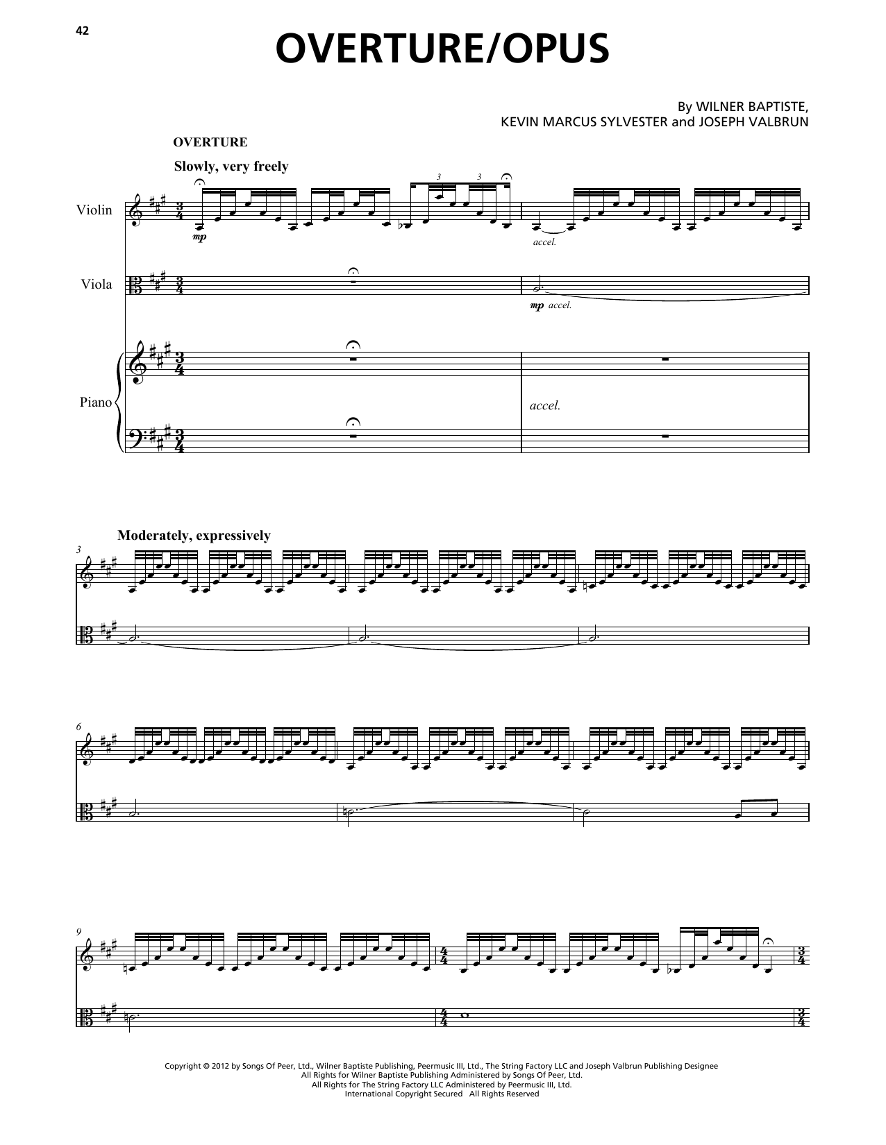 Black Violin Overture/Opus sheet music notes and chords arranged for Instrumental Duet and Piano