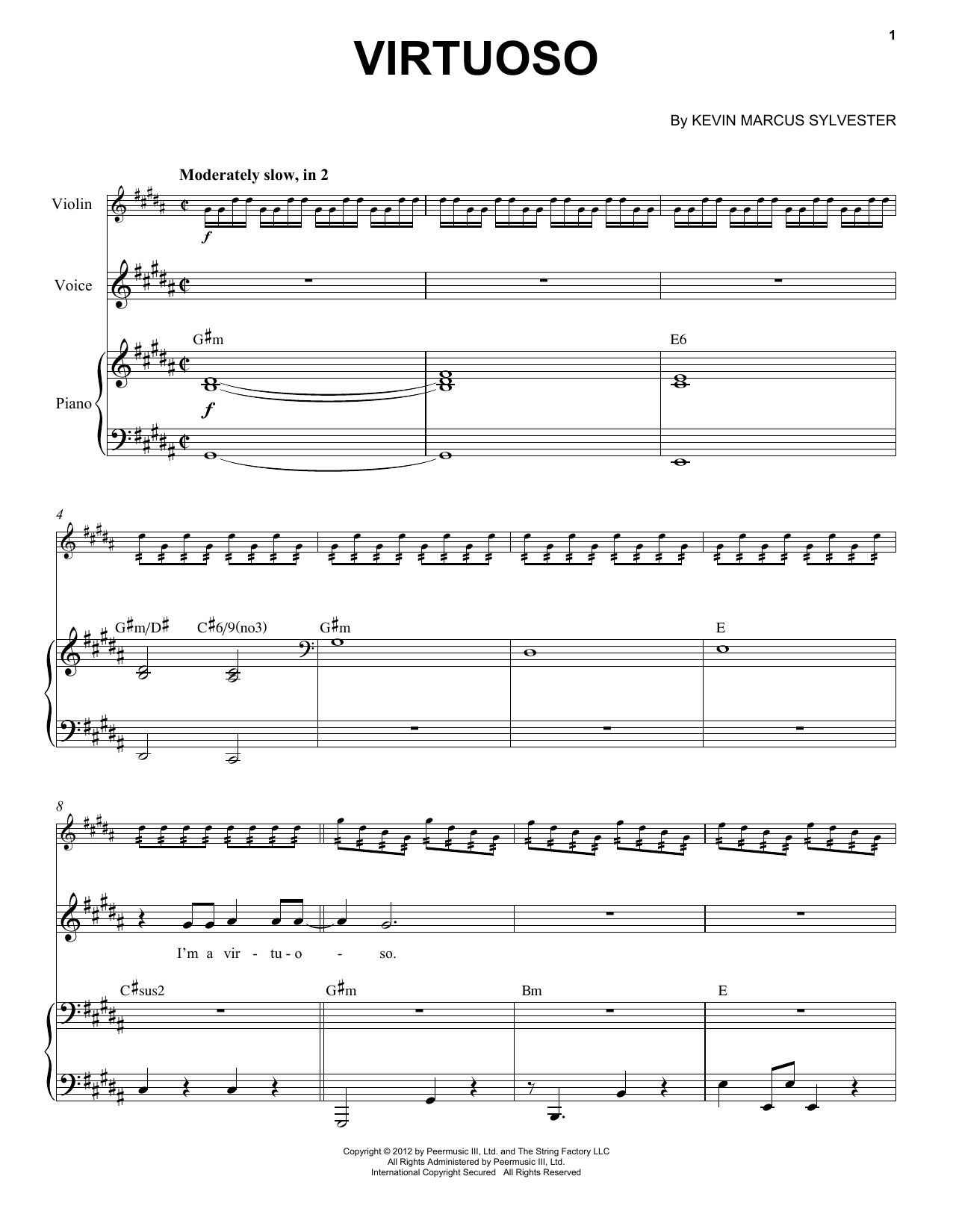 Black Violin Virtuoso sheet music notes and chords arranged for Violin and Piano