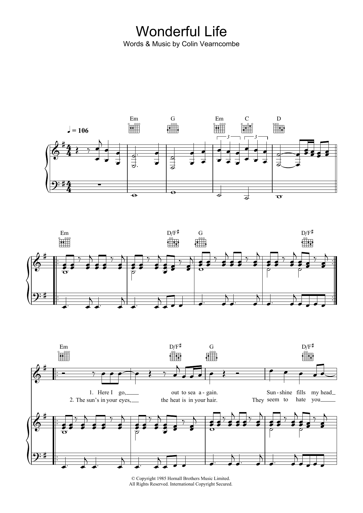 Black Wonderful Life sheet music notes and chords. Download Printable PDF.