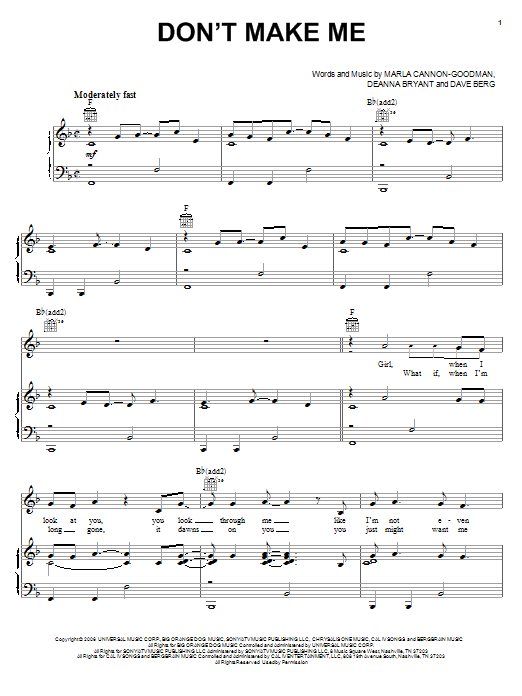 Blake Shelton Don't Make Me sheet music notes and chords arranged for Piano, Vocal & Guitar Chords (Right-Hand Melody)