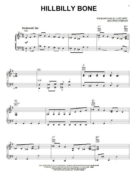 Blake Shelton Hillbilly Bone (feat. Trace Adkins) sheet music notes and chords arranged for Guitar Cheat Sheet