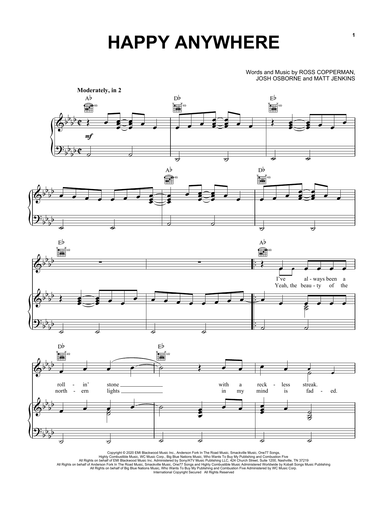 Blake Shelton Happy Anywhere (feat. Gwen Stefani) sheet music notes and chords arranged for Easy Guitar Tab