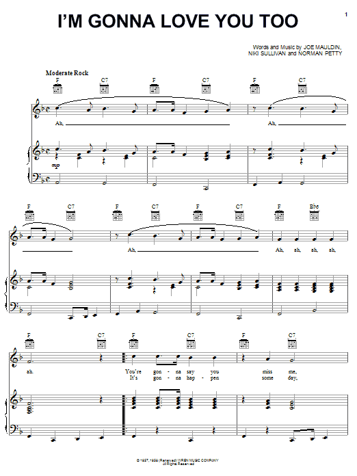 Blondie I'm Gonna Love You Too sheet music notes and chords arranged for Piano, Vocal & Guitar Chords (Right-Hand Melody)
