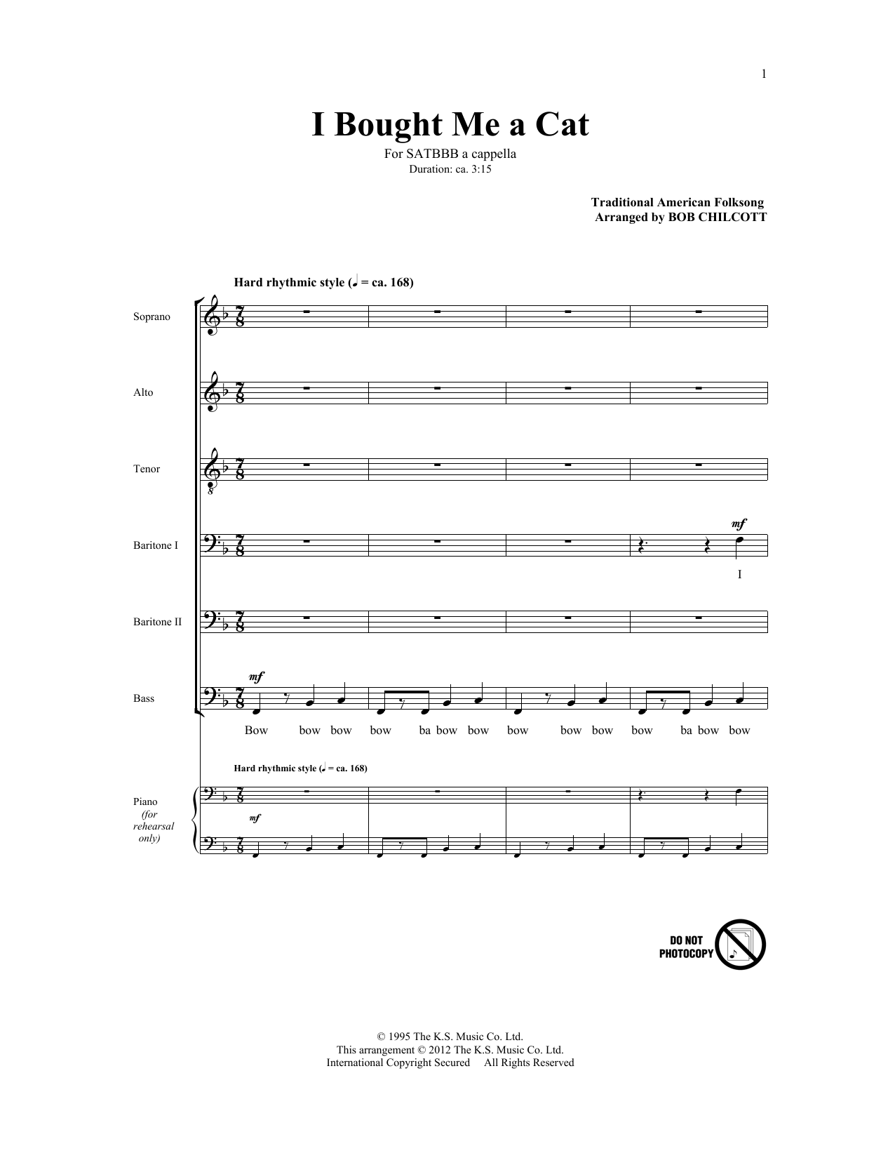 Bob Chilcott I Bought Me A Cat sheet music notes and chords arranged for SATB Choir