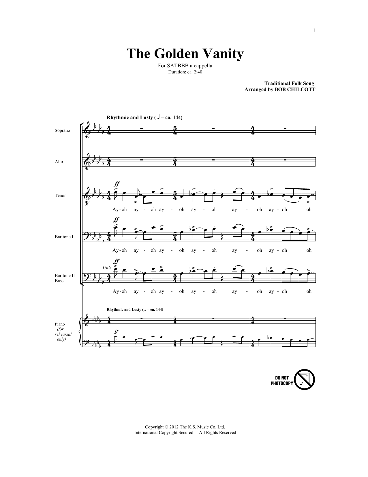 Bob Chilcott The Golden Vanity sheet music notes and chords arranged for SATB Choir