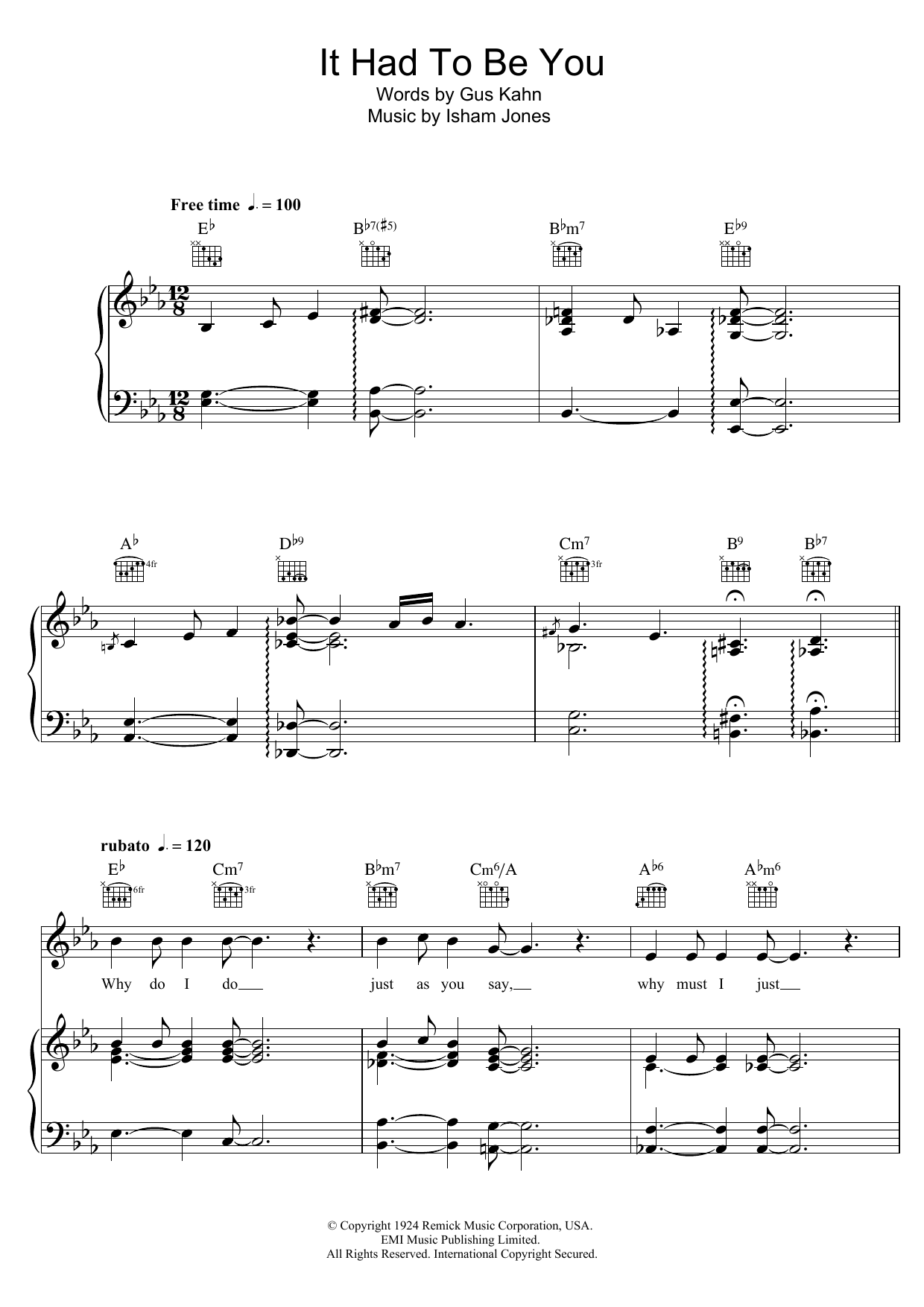 Bob Dylan It Had To Be You sheet music notes and chords arranged for Piano, Vocal & Guitar Chords
