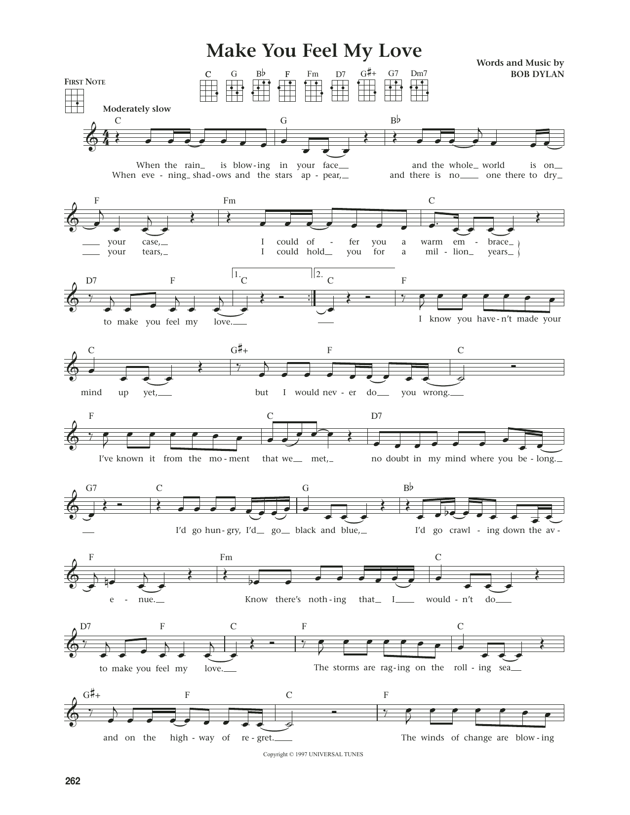 Bob Dylan Make You Feel My Love (from The Daily Ukulele) (arr. Jim Beloff) sheet music notes and chords arranged for Ukulele