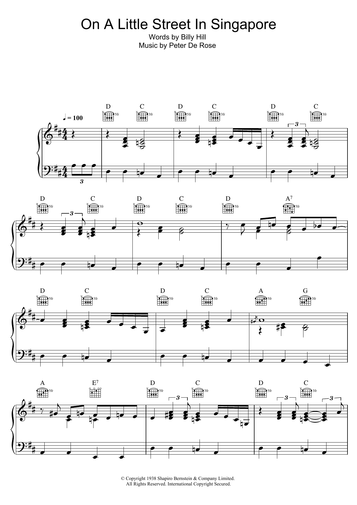 Bob Dylan On A Little Street In Singapore sheet music notes and chords arranged for Piano, Vocal & Guitar Chords