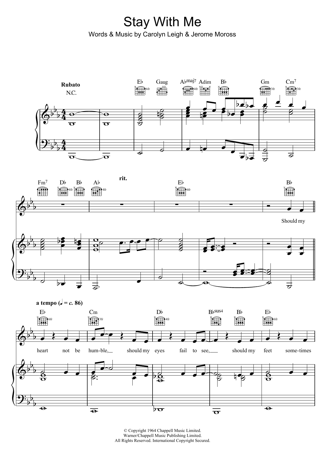 Bob Dylan Stay With Me sheet music notes and chords arranged for Piano, Vocal & Guitar Chords
