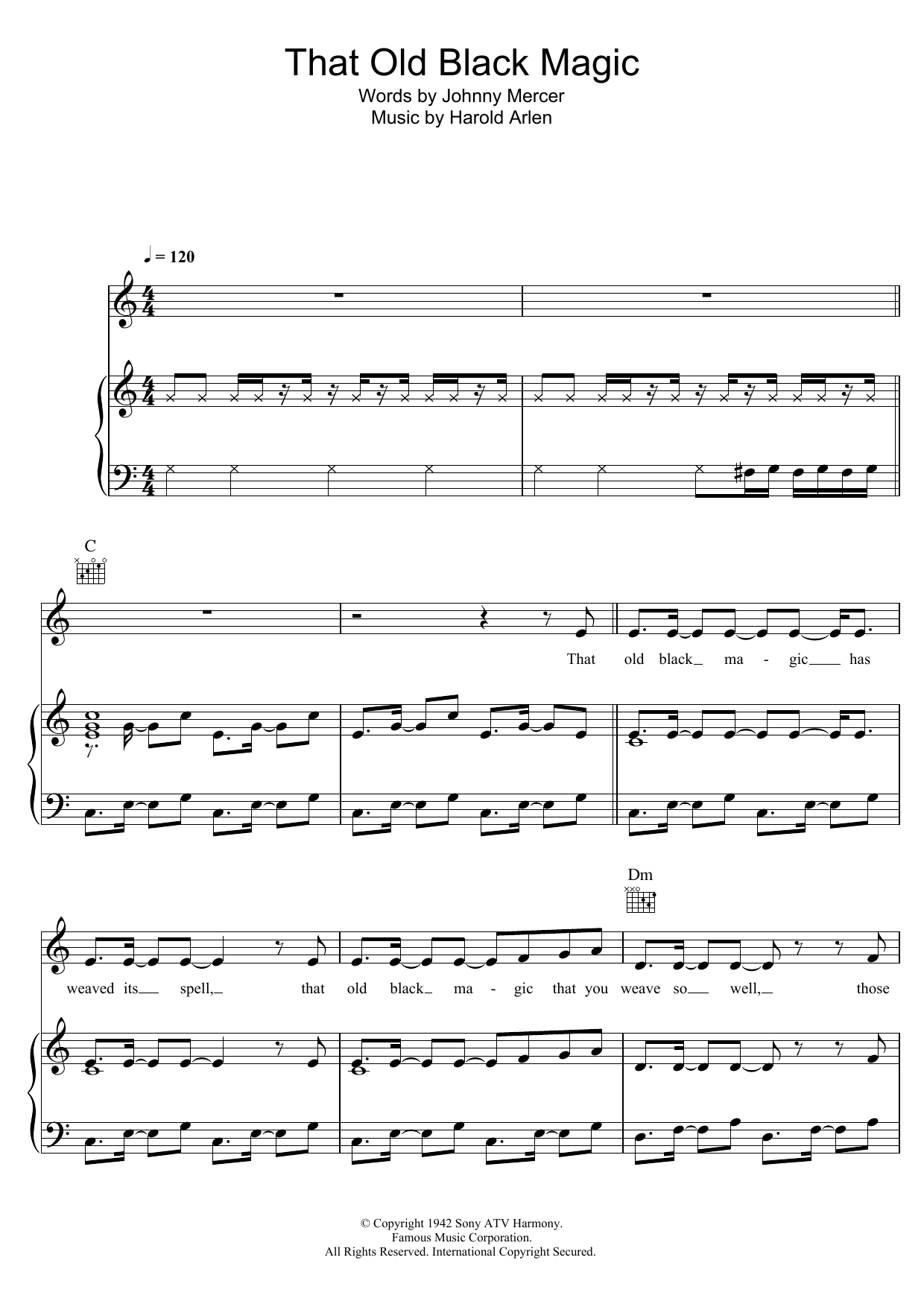 Bob Dylan That Old Black Magic sheet music notes and chords arranged for Piano, Vocal & Guitar Chords
