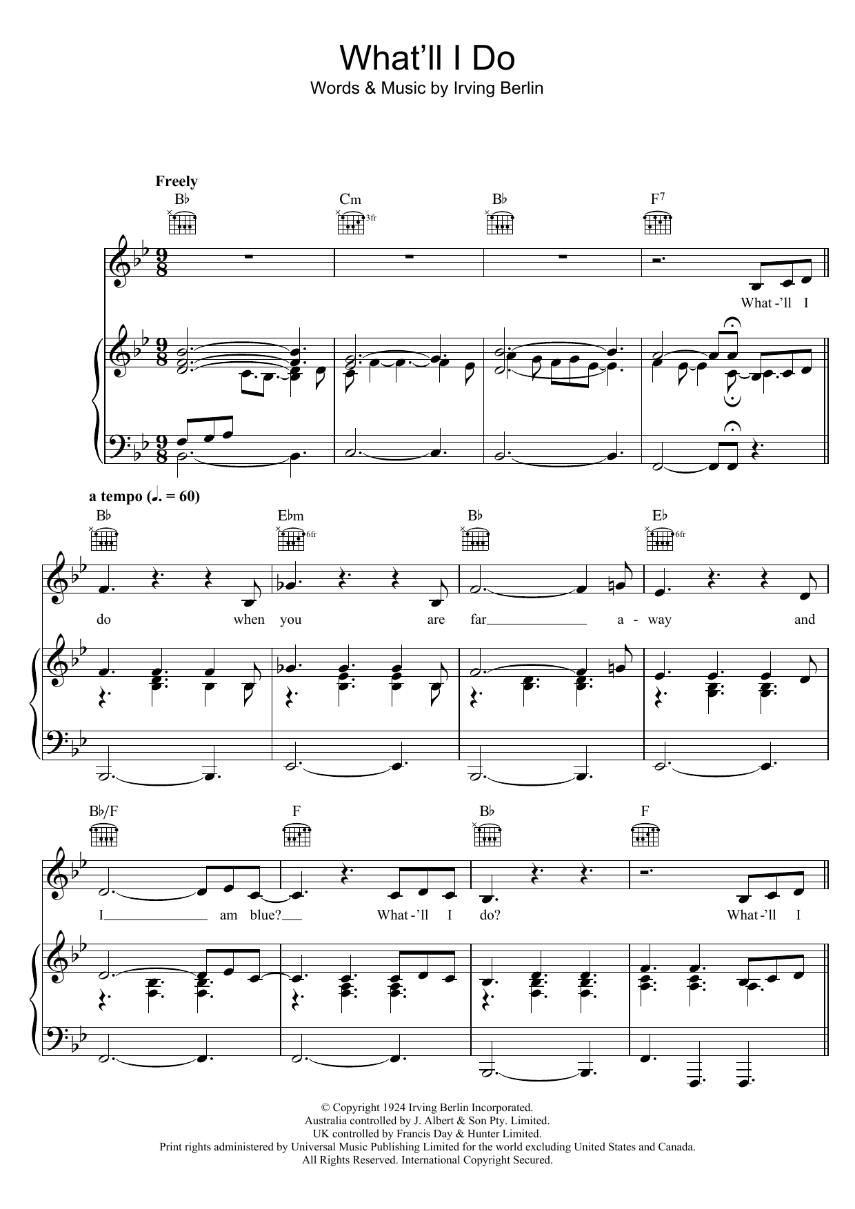 Bob Dylan What'll I Do sheet music notes and chords arranged for Piano, Vocal & Guitar Chords