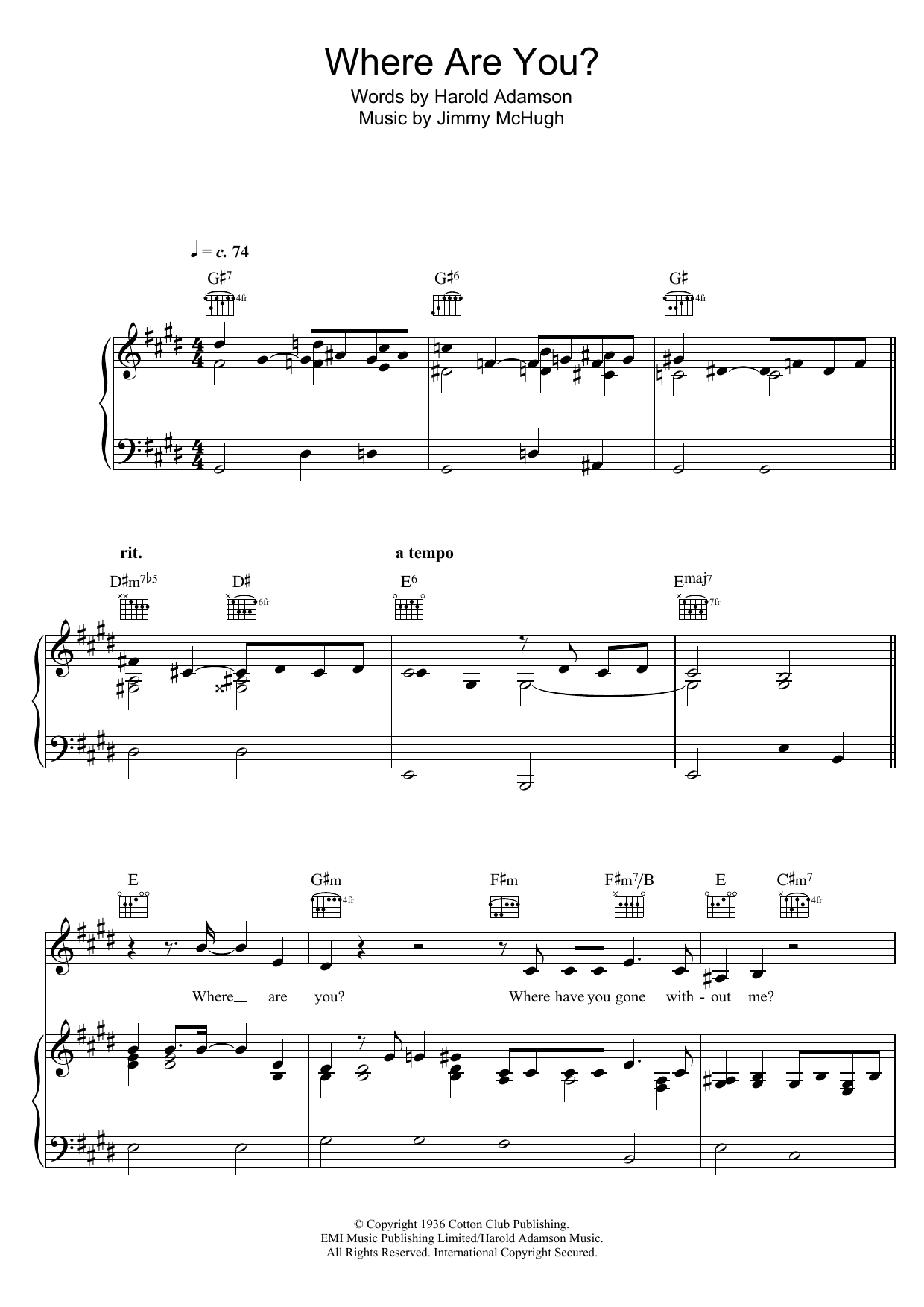 Bob Dylan Where Are You? sheet music notes and chords arranged for Piano, Vocal & Guitar Chords