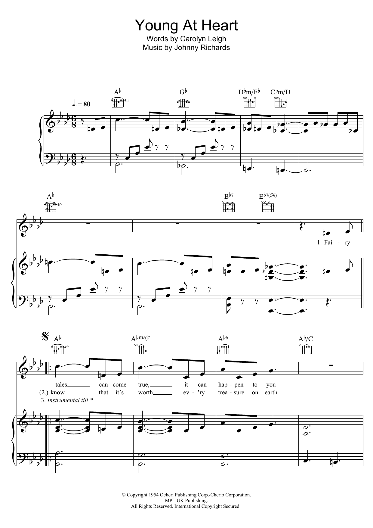 Bob Dylan Young At Heart sheet music notes and chords arranged for Piano, Vocal & Guitar Chords