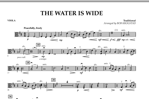 Bob Krogstad The Water Is Wide - Viola sheet music notes and chords arranged for Orchestra