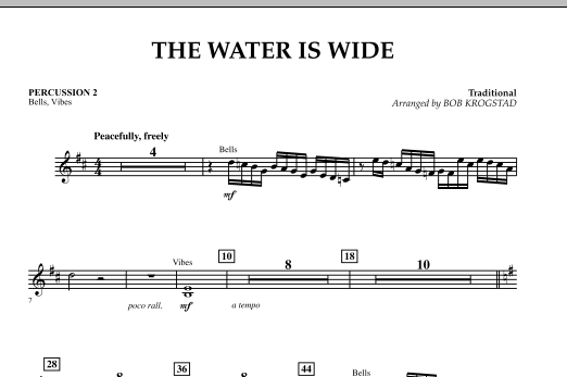 Bob Krogstad The Water Is Wide - Percussion 2 sheet music notes and chords. Download Printable PDF.