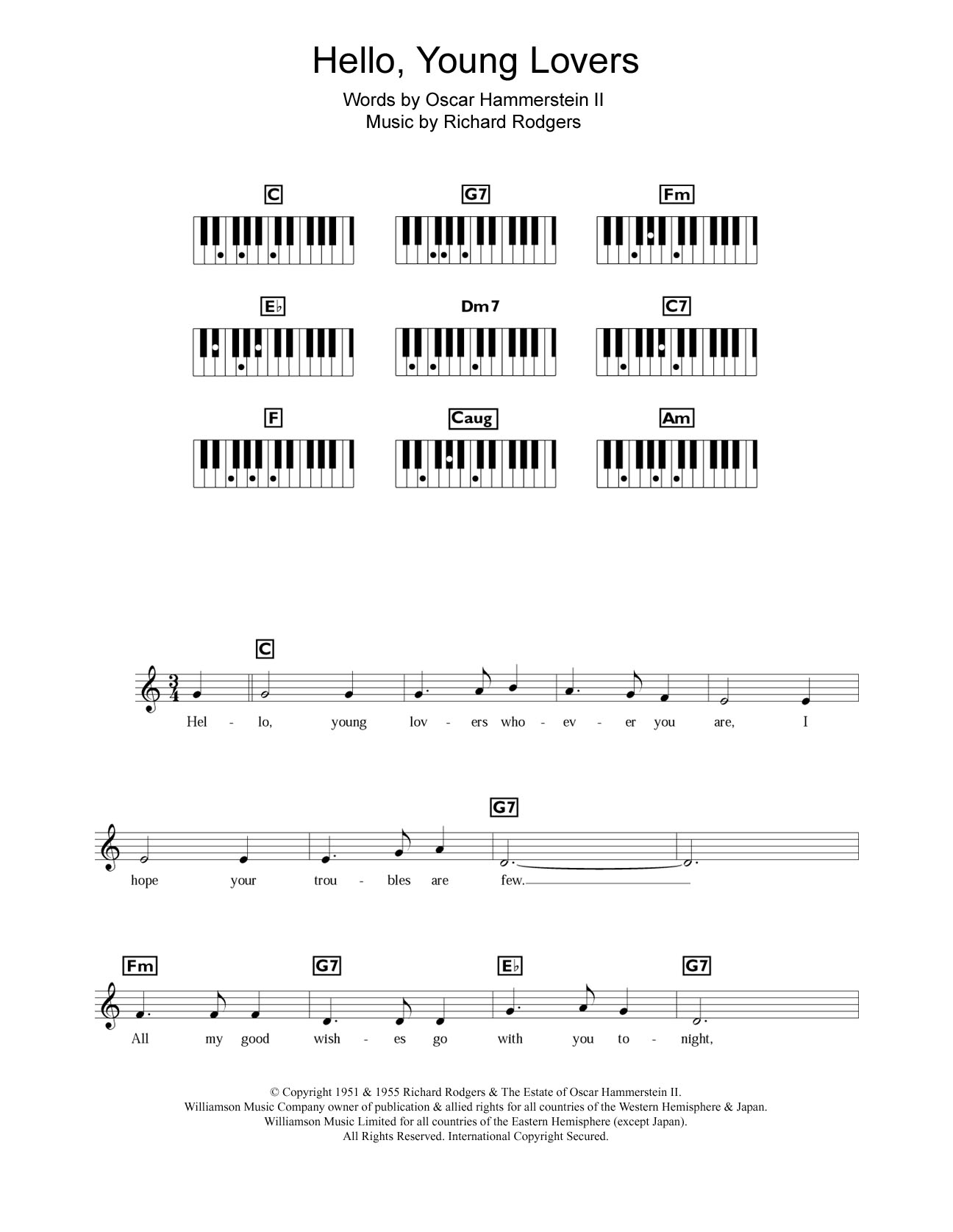 Bobby Darin Hello, Young Lovers sheet music notes and chords arranged for Piano Chords/Lyrics