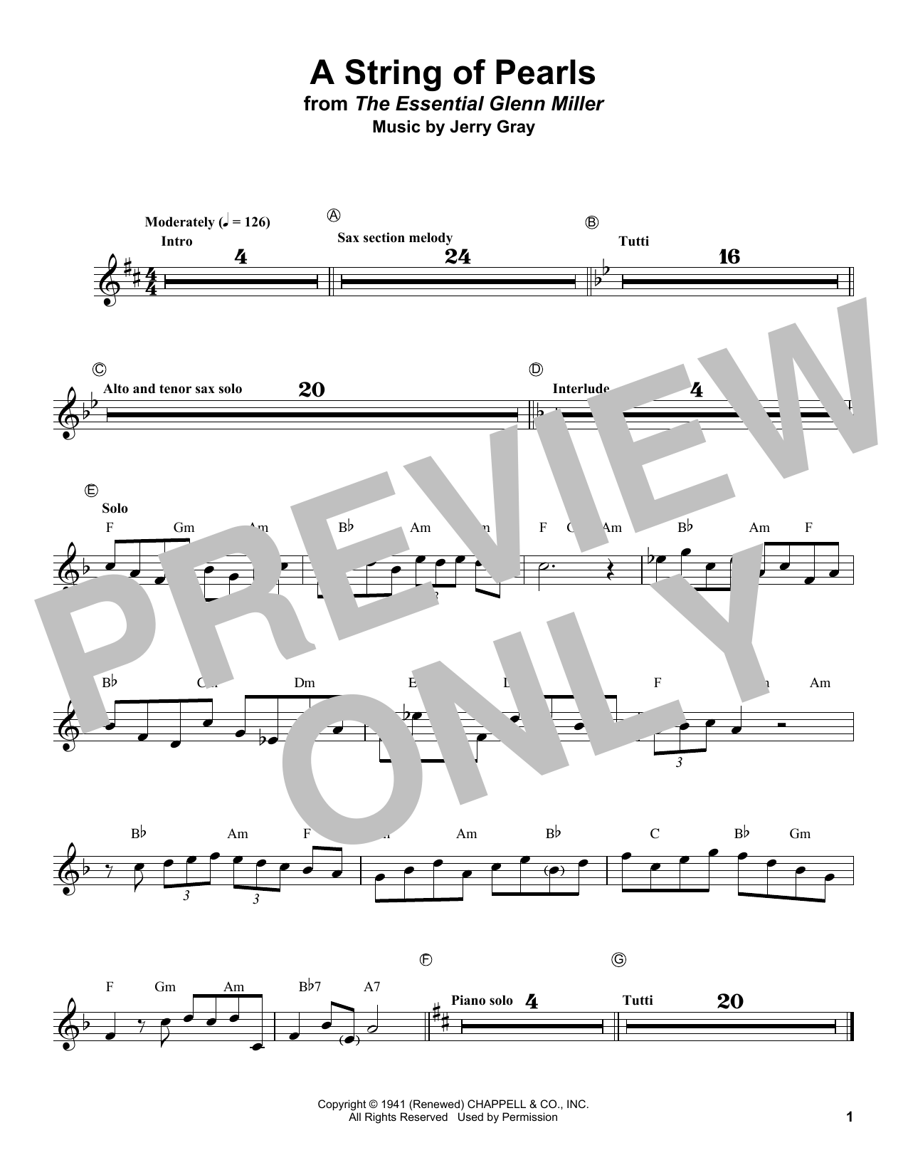 Bobby Hackett A String Of Pearls sheet music notes and chords arranged for Trumpet Transcription