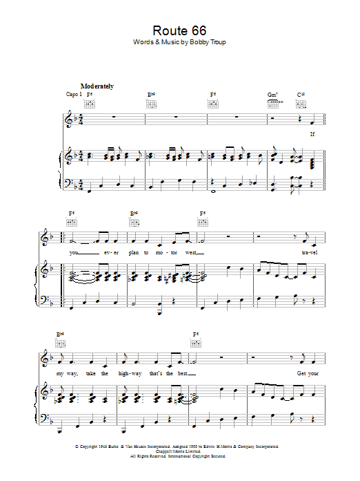 Bobby Troup Route 66 sheet music notes and chords arranged for Drums Transcription