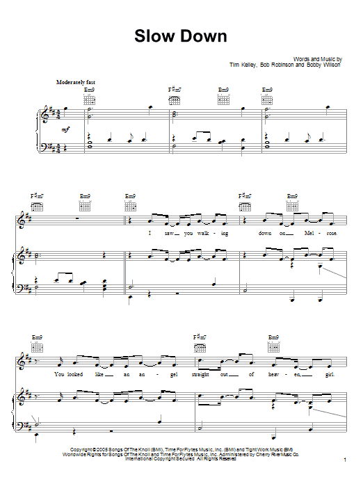 Bobby Valentino Slow Down sheet music notes and chords arranged for Piano, Vocal & Guitar Chords (Right-Hand Melody)
