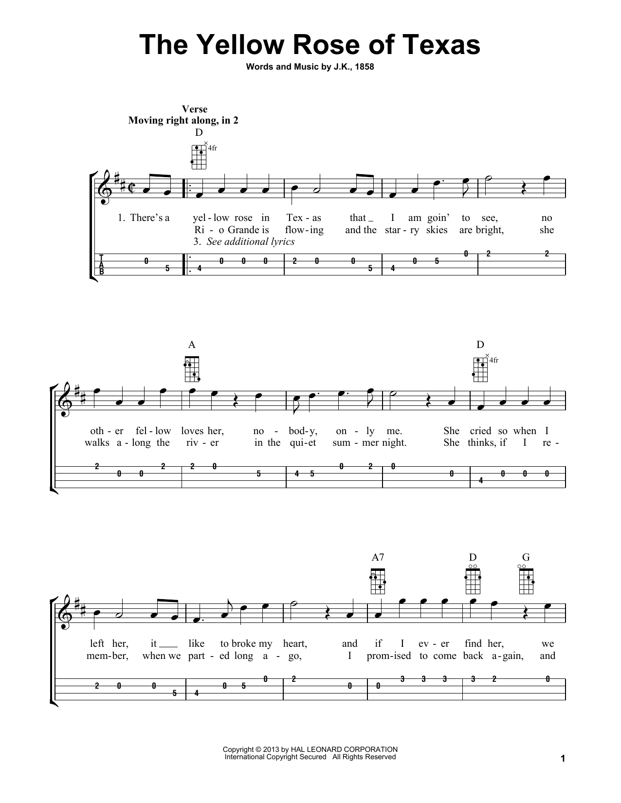 Bobby Westfall The Yellow Rose Of Texas (arr. Bobby Westfall) sheet music notes and chords arranged for Mandolin