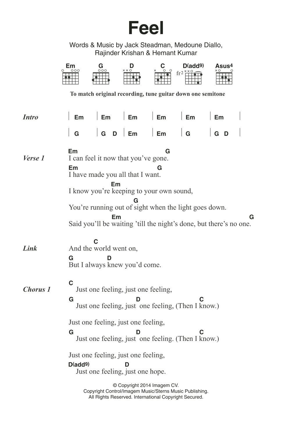 Robbie Williams Feel sheet music notes and chords arranged for Guitar Chords/Lyrics