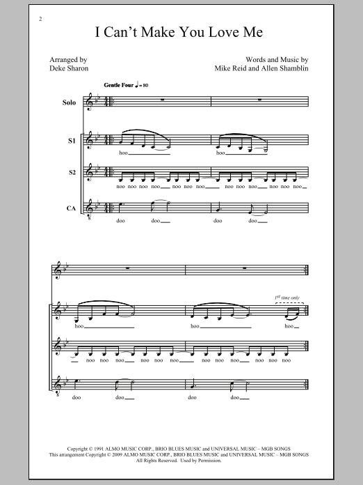 Bonnie Raitt I Can't Make You Love Me (arr. Deke Sharon) sheet music notes and chords arranged for SSA Choir